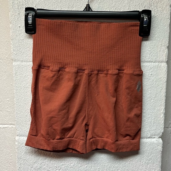 FP Movement by Free People Rust High-Waisted Shorts. - Picture 3 of 7